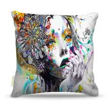 Almofada 45 x 45cm  Nerderia e Lojaria mulher mão surreal colorido