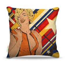 Almofada 45 x 45cm  Nerderia e Lojaria mulher retro colorido