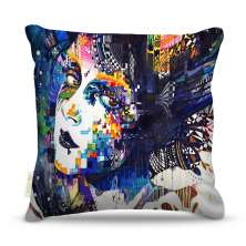 Almofada 45 x 45cm  Nerderia e Lojaria mulher surreal azul colorido