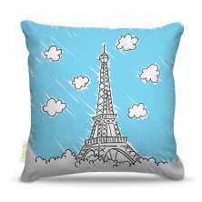 Almofada 45 x 45cm  Nerderia e Lojaria paris rabisco colorido
