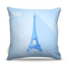 Almofada 45 x 45cm  Nerderia e Lojaria paris vector colorido