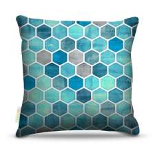 Almofada 45 x 45cm  Nerderia e Lojaria textura azul geometrico colorido