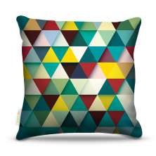 Almofada 45 x 45cm  Nerderia e Lojaria triangles verde colorido