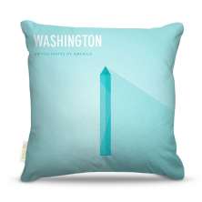 Almofada 45 x 45cm  Nerderia e Lojaria washington vetor colorido