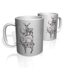 Caneca De Porcelana Nerderia e Lojaria 3 cervos colorido