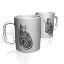 Caneca De Porcelana Nerderia e Lojaria ZEBRA ABSTRATA colorido