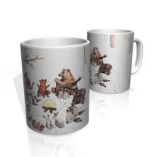 Caneca De Porcelana Nerderia e Lojaria animais fogueira colorido