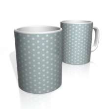 Caneca De Porcelana Nerderia e Lojaria azul bolinhas brancas 2 colorido