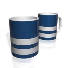 Caneca De Porcelana Nerderia e Lojaria azul tres faixas 2 colorido