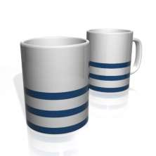 Caneca De Porcelana Nerderia e Lojaria azul tres faixas colorido