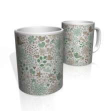 Caneca De Porcelana Nerderia e Lojaria birds flores 3 colorido