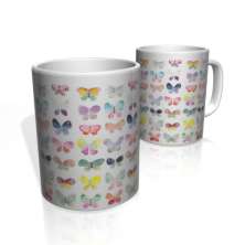 Caneca De Porcelana Nerderia e Lojaria butterflys aquarela colorido