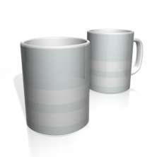 Caneca De Porcelana Nerderia e Lojaria cinza claro duas faixas colorido