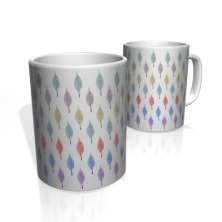 Caneca De Porcelana Nerderia e Lojaria folhas multi colors colorido