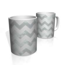 Caneca De Porcelana Nerderia e Lojaria linha zigzag cinza claro colorido