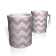Caneca De Porcelana Nerderia e Lojaria linha zigzag rosa colorido