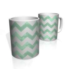Caneca De Porcelana Nerderia e Lojaria linha zigzag verde colorido