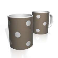 Caneca De Porcelana Nerderia e Lojaria marrom bola branca colorido