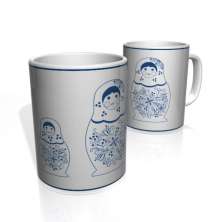 Caneca De Porcelana Nerderia e Lojaria matrioska colorido