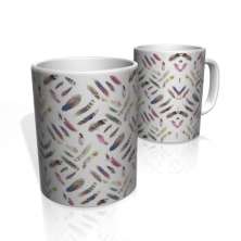 Caneca De Porcelana Nerderia e Lojaria penas colorido