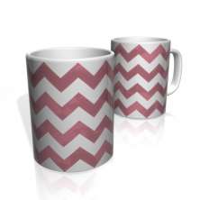Caneca De Porcelana Nerderia e Lojaria risco zigzag rosa forte colorido