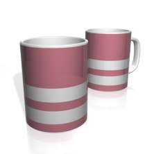 Caneca De Porcelana Nerderia e Lojaria rosa duas faixas 3 colorido