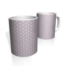 Caneca De Porcelana Nerderia e Lojaria roxo bolinhas brancas 4 colorido