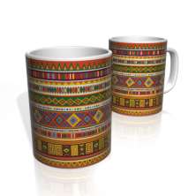 Caneca De Porcelana Nerderia e Lojaria tribal colorido