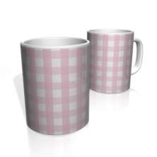 Caneca De Porcelana Nerderia e Lojaria xadrez rosa  colorido