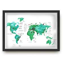 Quadro 33X43  Marque Suas Viagens Lugares Desenho