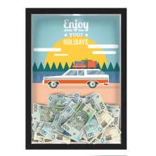 Quadro CAIXA COFRE 33x43 cm NERDERIA E LOJARIA viagens enjoy preto