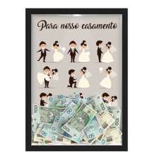 Quadro CAIXA COFRE 33x43 cm PARA O SEU CASAMENTO NERDERIA E LOJARIA casamento casais preto