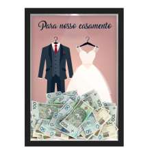 Quadro CAIXA COFRE 33x43 cm PARA O SEU CASAMENTO NERDERIA E LOJARIA casamento roupas preto