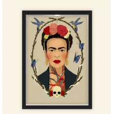 Quadro Caixa 23X33cm Frida Caveira