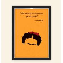 Quadro Caixa 23X33cm Frida Frase Laranja