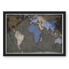 Quadro Caixa Mapa Marque Suas Viagens Com Tachinhas Com Led Mapa Costura