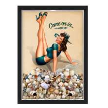 Quadro Caixa Porta Conchas Praia Pin Up Praia