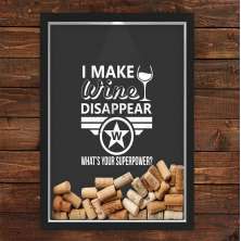 Quadro Caixa Porta Rolhas Vinho Super Wine