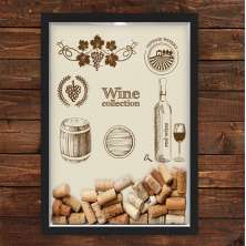 Quadro Caixa Porta Rolhas Vinho Wine Collection