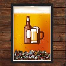 Quadro Caixa Porta Tampinha Cerveja Beer