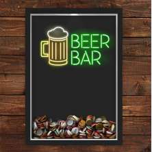 Quadro Caixa Porta Tampinha Cerveja Beer Bar
