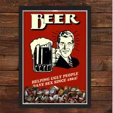 Quadro Caixa Porta Tampinha Cerveja Beer Ugly