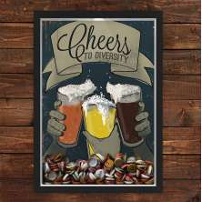 Quadro Caixa Porta Tampinha Cerveja Cheers To Diversity