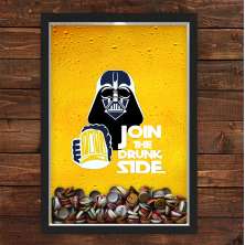 Quadro Caixa Porta Tampinha Cerveja Drunk Side
