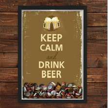 Quadro Caixa Porta Tampinha Cerveja Keep Calm Beer