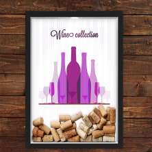 Quadro Caixa Rolha Vinho Com Led Vinhos