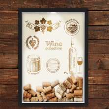 Quadro Caixa Rolha Vinho Com Led Wine Collection