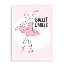 Quadro Decorativo 23x33cm Nerderia e Lojaria branco ballet dancer branco