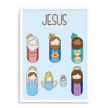 Quadro Decorativo 23x33cm Nerderia e Lojaria branco jesus branco