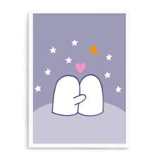Quadro Decorativo 23x33cm Nerderia e Lojaria branco pinguim love branco